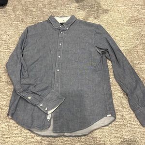 Men’s rag and bone shirt button up chambray navy medium m
